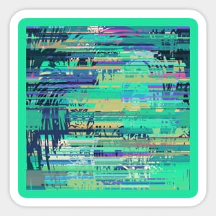 Blue Glitch Sticker